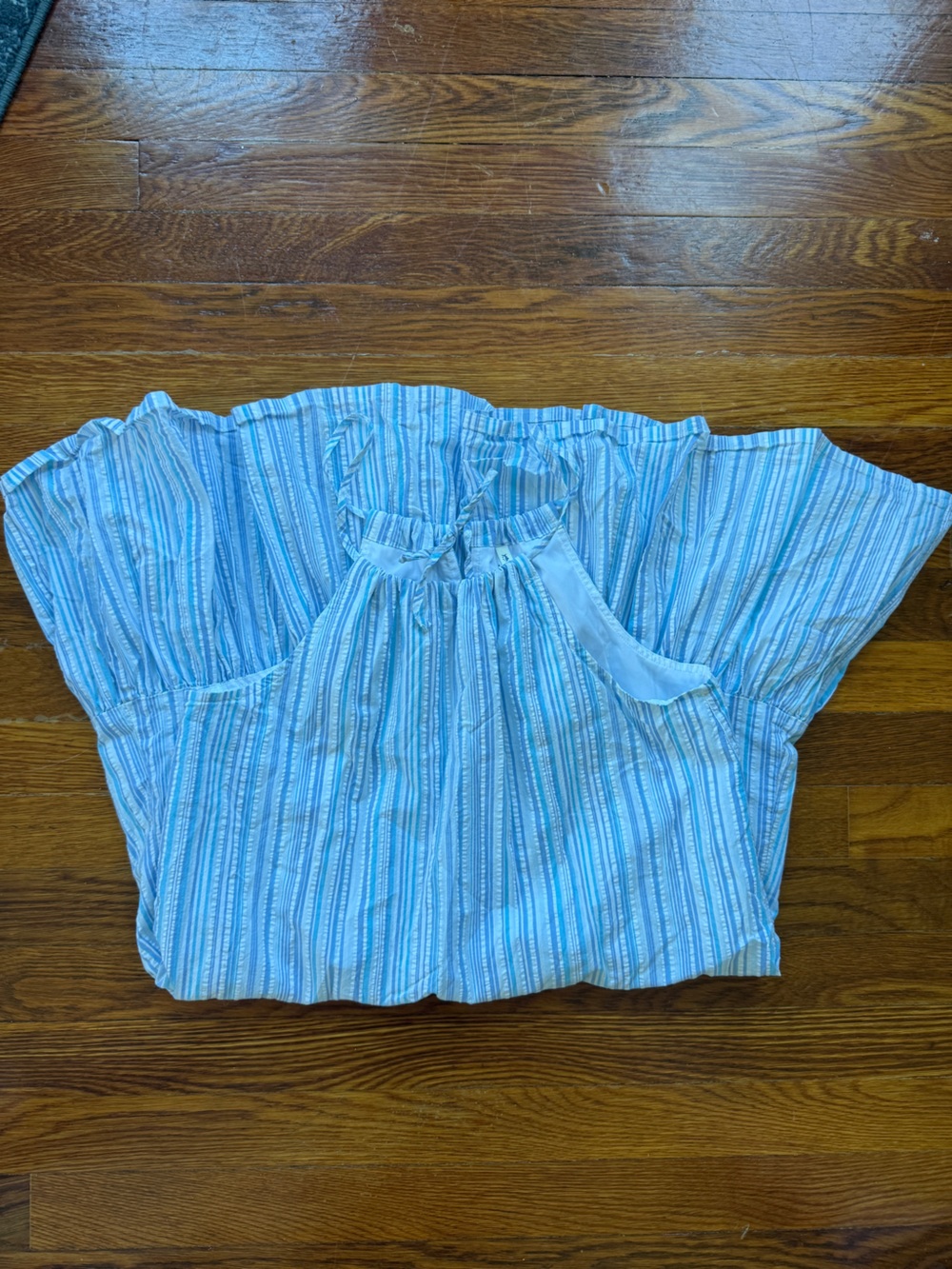 Southern Tide Blue & White Striped Halter Dress